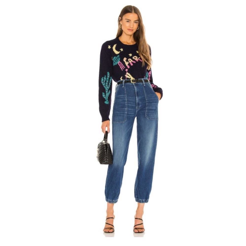 MOTHER Jeans: The Wrapper Patch Springy Ankle, Wish Upon a Star Wash
